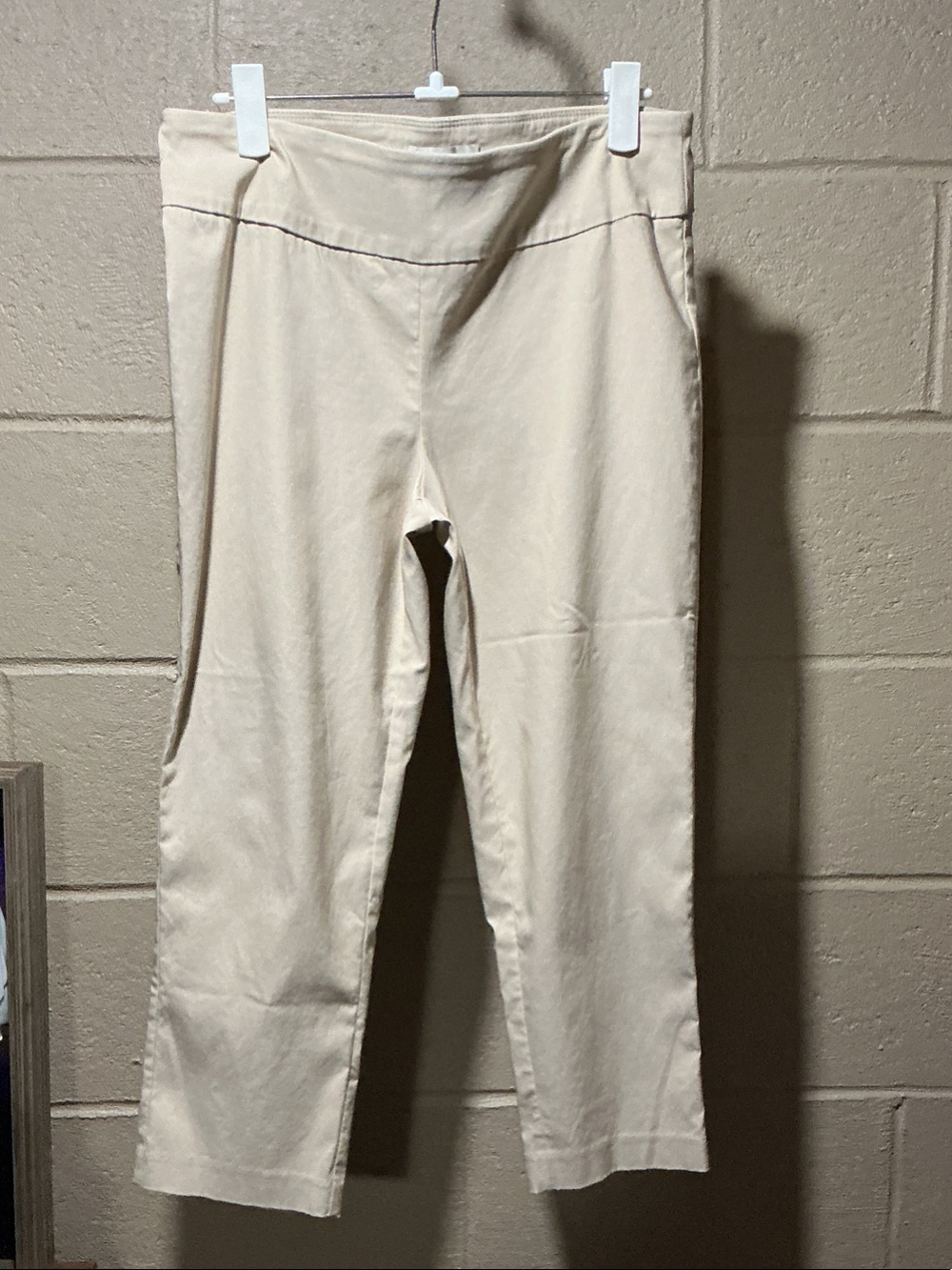 Slim Straight Chinos in Light Beige